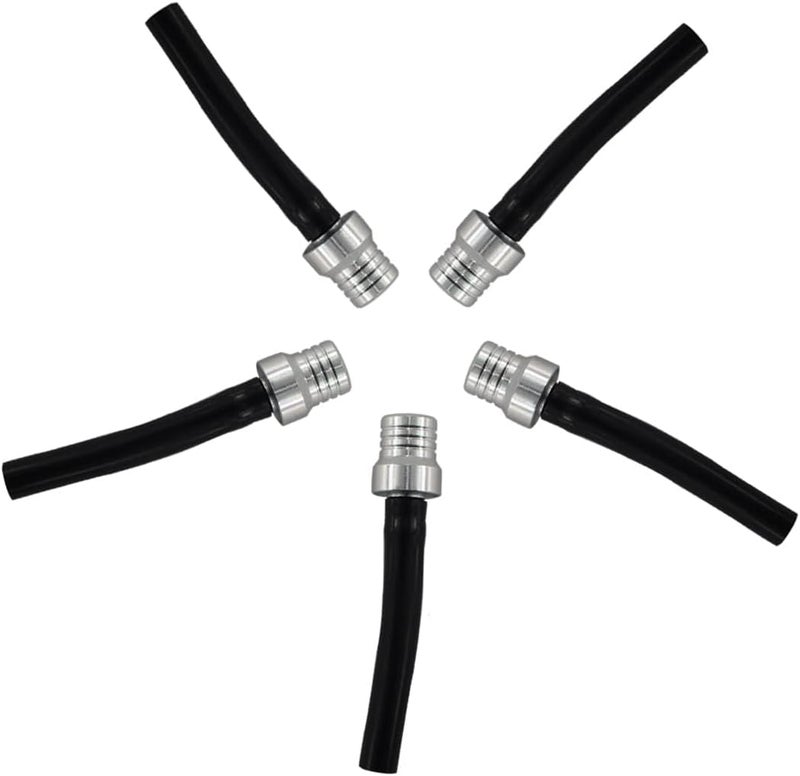 PRO BAT 5 Pack Motorcycle One-way Fuel Tank Air Vent Gas Cap Oil Vent Breather Hose Tube Gas Tank Cap Vent for Dirt Bike Pit Bike ATV All Factory CRF XR CR All Quads All Off-road Motorcycle， Silver - Image 3